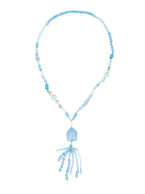 Boho Kette Buddakopf mit Perlenquaste
