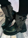Glitzernde Bikerboots mit Strass – Stilvolle Winterstiefel